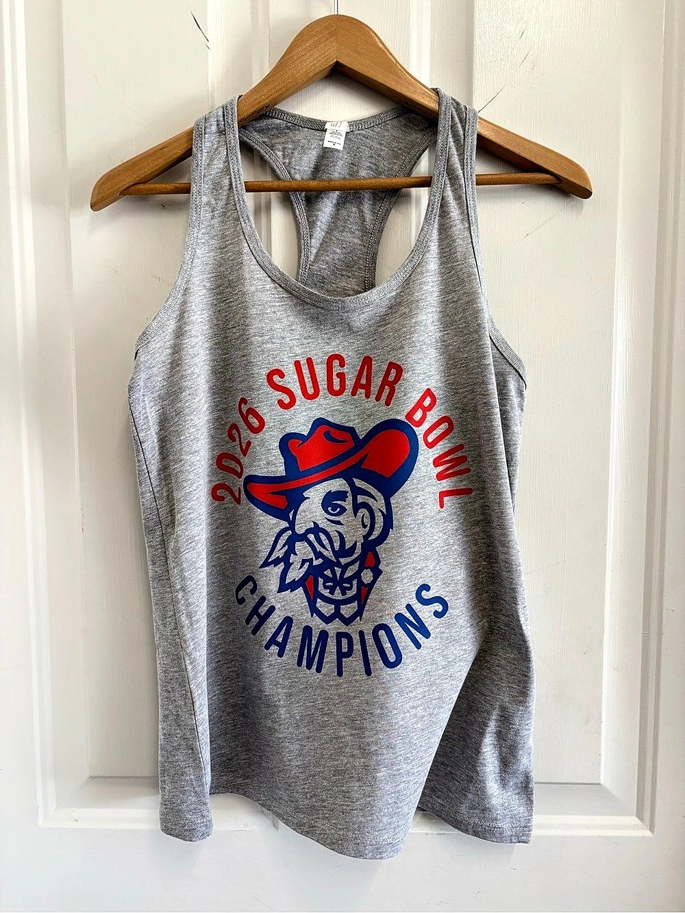 OLe Miss BELLA+CANVAS 2026 Sugar Bowl Champions Racerback Tank Top Racerback Tan